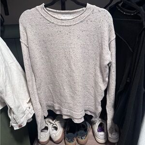 DKNY Gray Speckled Knit Top